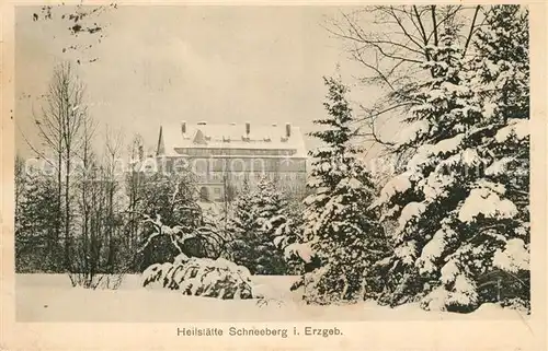 AK / Ansichtskarte Schneeberg_Erzgebirge Heilstaette Winter Schneeberg Erzgebirge