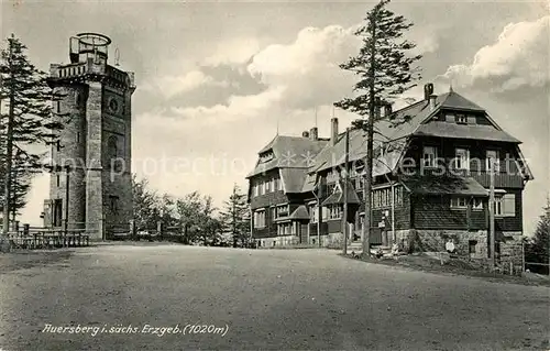 AK / Ansichtskarte Auersberg_Wildenthal Aussichtsturm Unterkunftshaus Auersberg Wildenthal