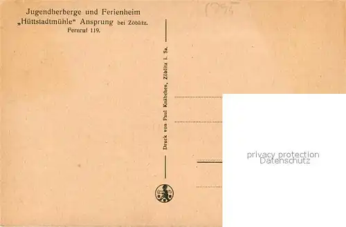 AK / Ansichtskarte Ansprung Jugendherberge Ferienheim Huettstadtmuehle Ansprung