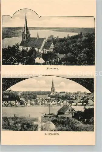 AK / Ansichtskarte Alsensund Panorama Blick ueber den Fluss zur Kirche 