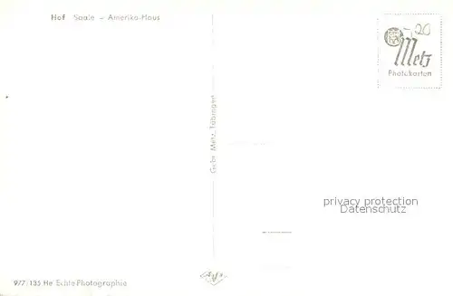 AK / Ansichtskarte Hof_Saale Amerika Haus Hof_Saale
