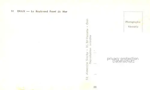 AK / Ansichtskarte Oran Boulevard Front de Mer Oran