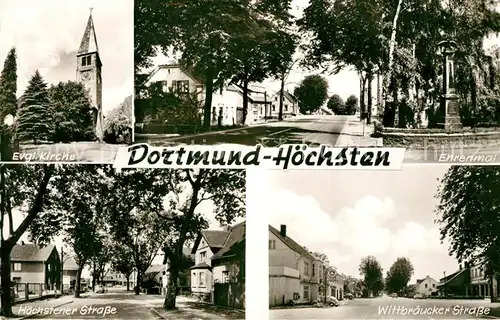 AK / Ansichtskarte Hoechsten_Dortmund Evangelische Kirche Ehrenmal Wittbraeucker Strasse Hoechsten_Dortmund