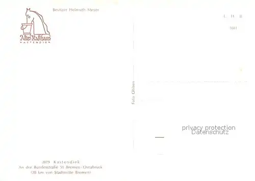 AK / Ansichtskarte Bremen Altes Rasthaus Kastendiek Bremen