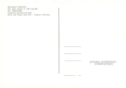 AK / Ansichtskarte Linz_Rhein Weinhaus Rebenhof Restaurant Linz_Rhein