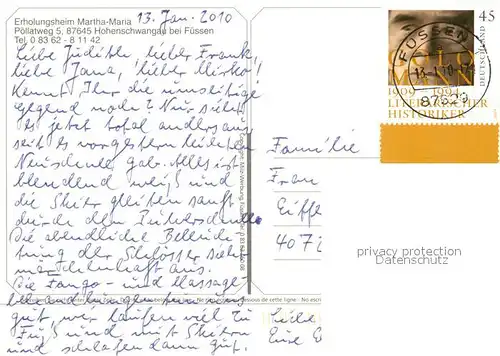 AK / Ansichtskarte Hohenschwangau Erholunghseim Martha Maria Hohenschwangau