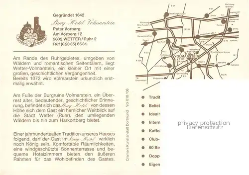 AK / Ansichtskarte Wetter_Ruhr Burghotel Volmarstein Wetter Ruhr