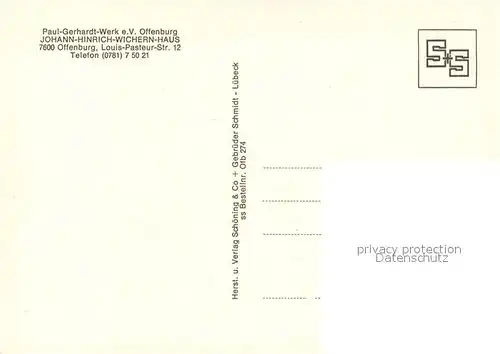 AK / Ansichtskarte Offenburg Paul Gerhardt Werk Johann Hinrich Wichern Haus Offenburg