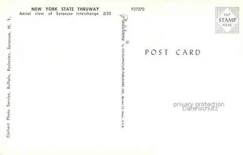 AK / Ansichtskarte Autobahn New York State Thruway Aerial View Syracuse Interchange  