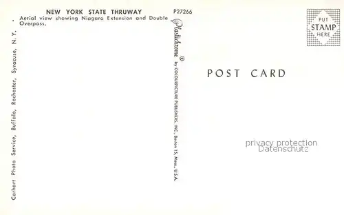 AK / Ansichtskarte Autobahn New York State Thruway Aerial View Niagara Extension Doube Overpass  