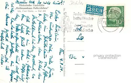 AK / Ansichtskarte Persoenlichkeiten Hoffmann von Fallersleben  