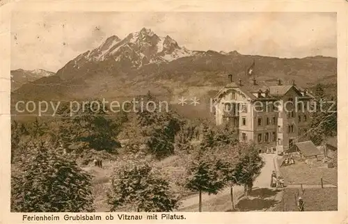 AK / Ansichtskarte Vitznau Ferienheim Grubisbalm mit Pilatus Vitznau