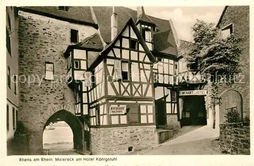 AK / Ansichtskarte Rhens Maiereck am Hotel Koenigstuhl Rhens