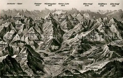 AK / Ansichtskarte Oberstdorf Panoramakarte Oberstdorf