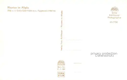 AK / Ansichtskarte Pfronten Ortlerhuette mit Aggenstein Pfronten