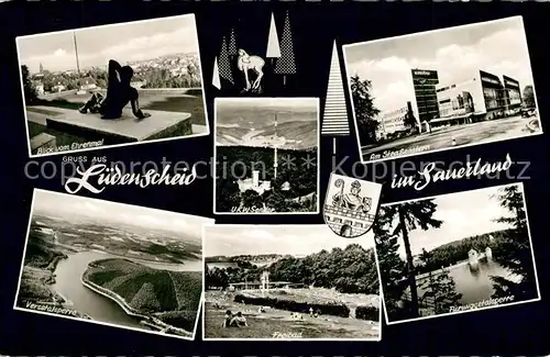 AK / Ansichtskarte Luedenscheid Ehrenma UKW Sender Strassenstern Versetalsperre Freibad Fuerwiggetalsperre Luedenscheid