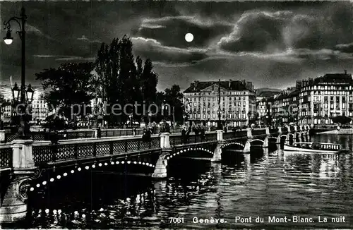 AK / Ansichtskarte Geneve_GE Pont du Mont Blanc La nuit Geneve_GE