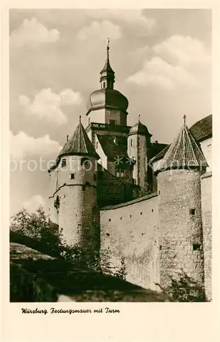AK / Ansichtskarte Wuerzburg Festungsmauer mit Turm Wuerzburg