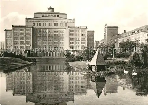 AK / Ansichtskarte Leipzig Opernhaus mit Schwanenteich Leipzig
