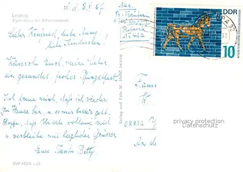 AK / Ansichtskarte Leipzig Opernhaus mit Schwanenteich Leipzig