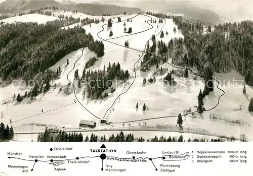 AK / Ansichtskarte Oberstaufen Skigebiet Huendlealpe Oberstaufen