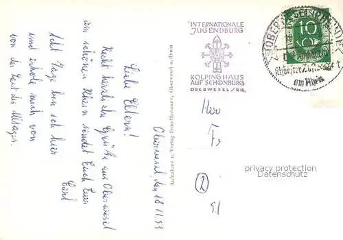 AK / Ansichtskarte Oberwesel_Rhein Panorama Oberwesel Rhein