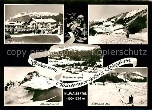AK / Ansichtskarte Riezlern_Kleinwalsertal_Vorarlberg Strassenpartie Kanzelwand Schwand Lift Riezlern_Kleinwalsertal
