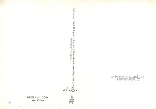 AK / Ansichtskarte Breslau_Niederschlesien Dom Breslau_Niederschlesien