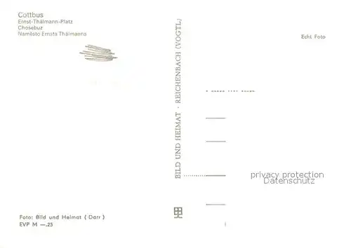AK / Ansichtskarte Cottbus Ernst Thaelmann Platz Cottbus