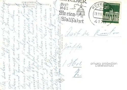 AK / Ansichtskarte Kevelaer Gnadenkapelle Basilika Priesterhaus Kapelplein Kevelaer