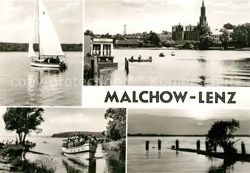 AK / Ansichtskarte Lenz_Malchow Kloster Fahrgastschiff Anlegesteg Lenz Malchow