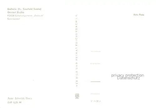 AK / Ansichtskarte Bucha_Jena FDGB Erholungsheim Artist Speisesaal Bucha_Jena