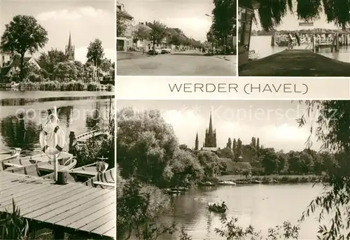 AK / Ansichtskarte Werder_Havel Teilansichten Kirche Hafen Werder Havel