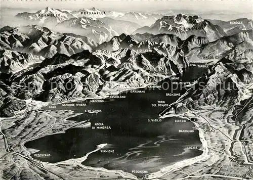 AK / Ansichtskarte Lago_di_Garda Panoramakarte Lago_di_Garda