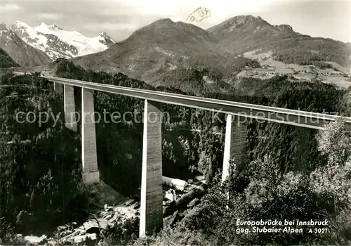 AK / Ansichtskarte Innsbruck Europabruecke mit Stubaier Alpen Innsbruck