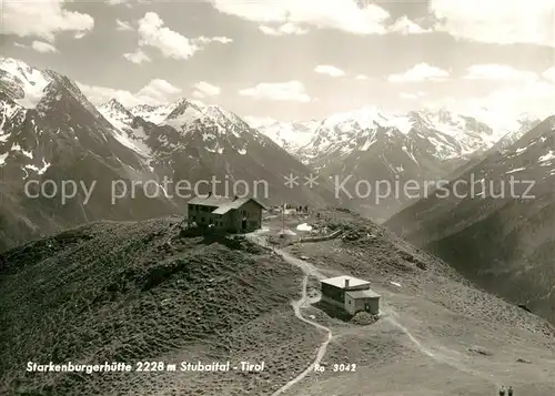 AK / Ansichtskarte Starkenburgerhuette im Stubaital Fliegeraufnahme Starkenburgerhuette