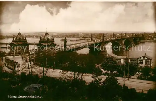 AK / Ansichtskarte Mainz_Rhein Strassenbruecke Mainz Rhein