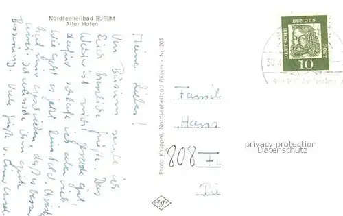 AK / Ansichtskarte Buesum_Nordseebad Alter Hafen Fischkutter Leuchtturm Buesum_Nordseebad