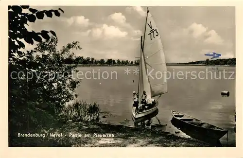 AK / Ansichtskarte Brandenburg_Havel Partie am Plauersee Segelboot Brandenburg Havel