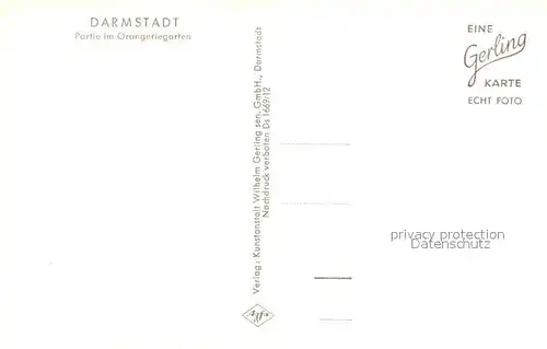 AK / Ansichtskarte Darmstadt Partie im Orangeriegarten Darmstadt