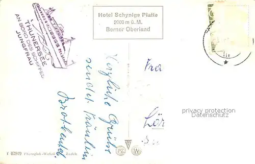 AK / Ansichtskarte Schynige_Platte Berghotel Sonnenterrasse Eiger Moench Jungfrau Berner Alpen Schynige_Platte