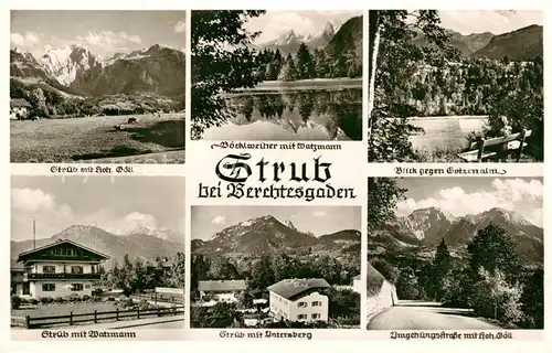 AK / Ansichtskarte Strub Boecklweiher mit Watzmann Gotzenalm Untersberg Hoher Goell Berchtesgadener Alpen Strub