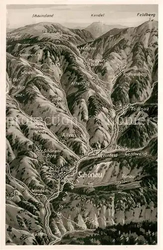 AK / Ansichtskarte Feldberg_Schwarzwald Hotel Feldbergerhof Schauinsland Schoenau aus der Vogelperspektive Bromsilber Feldberg Schwarzwald
