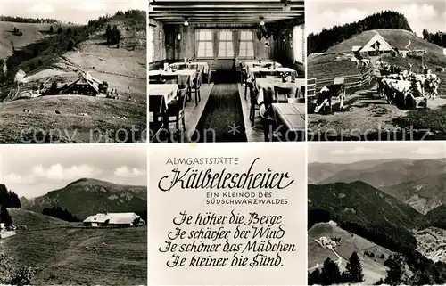 AK / Ansichtskarte Kaelbelescheuer Bergwirtschaft Almgaststaette Schwarzwald Kaelbelescheuer