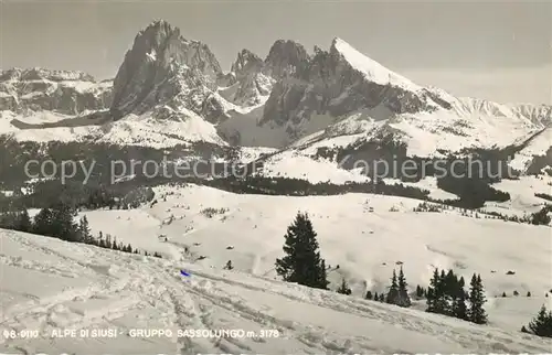 AK / Ansichtskarte Alpe_di_Siusi Gruppo Sassolungo Dolomiti Winterpanorama Dolomiten Alpe_di_Siusi