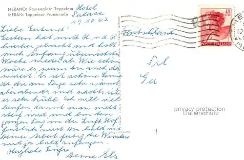 AK / Ansichtskarte Meran_Merano Tappeiner Promenade Passeggiata Tappeiner Texelgruppe Meran Merano