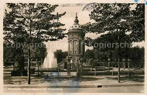 AK / Ansichtskarte Mannheim Friedrichsplatz mit Wasserturm Mannheim