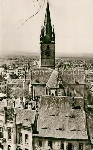 AK / Ansichtskarte Sibiu_Hermannstadt Biseria evanghelica Blick ueber die Altstadt mit Kirche Sibiu_Hermannstadt