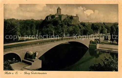 AK / Ansichtskarte Halle_Saale Bruecke Burg Giebichenstein Halle_Saale