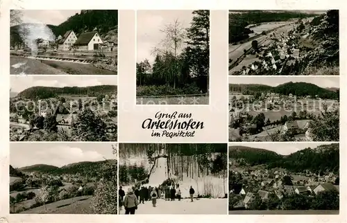 AK / Ansichtskarte Artelshofen Landschaftspanorama Pegnitztal Skisprungschanze Wintersport Artelshofen